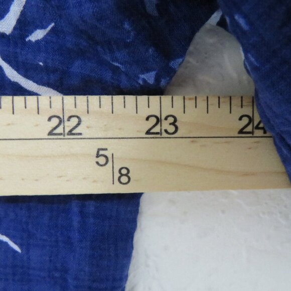 JOGAL* Men's Short Sleeve Button Down Curved Hem Semi-Sheer BOHO Shirt~ Large - Picture 5 of 9